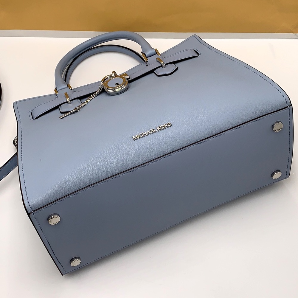 MICHAEL KORS HAMILTON MEDIUM SATCHEL PALE BLUE COLOR - Picture 10 of 16